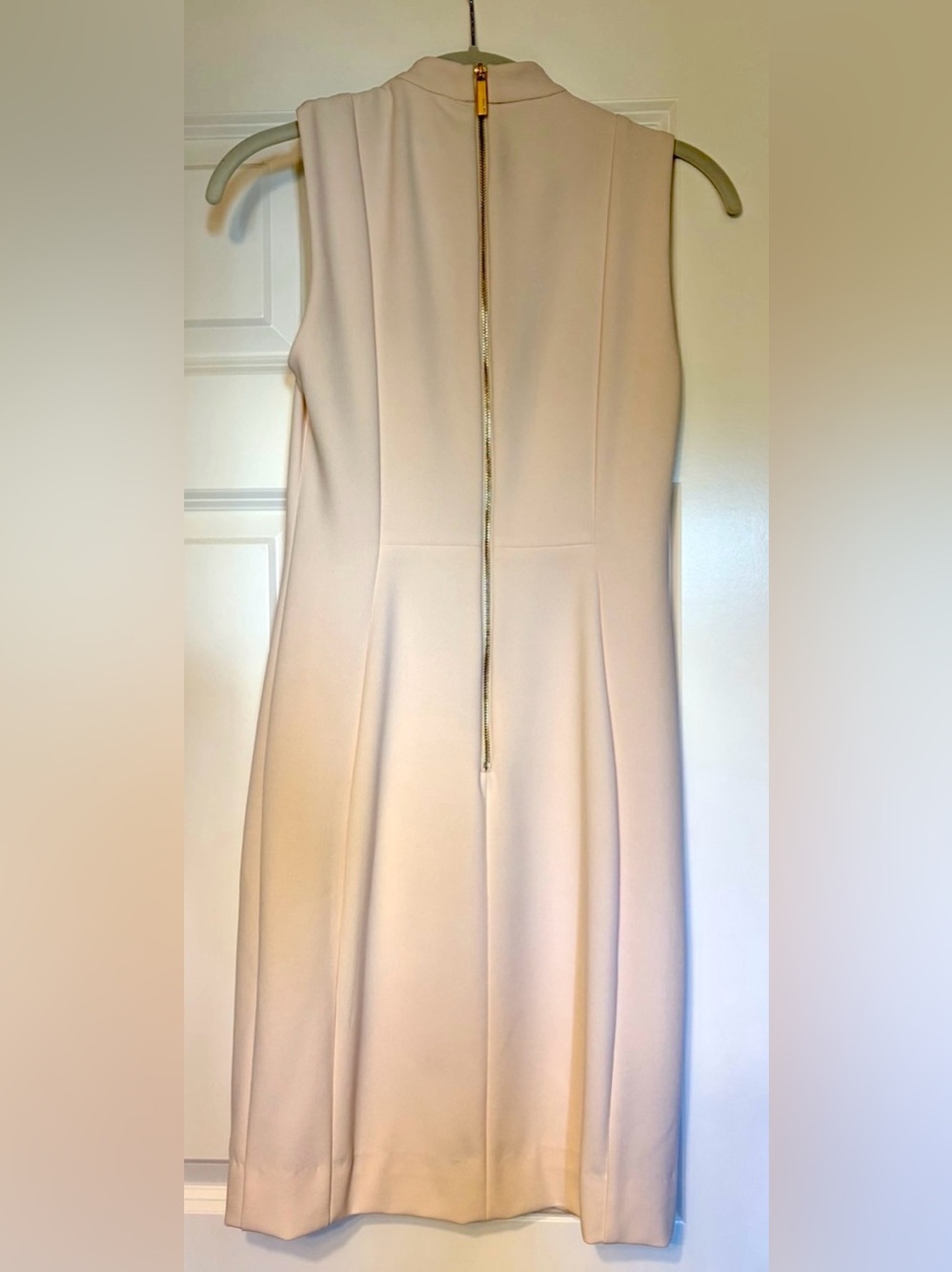 Calvin Klein Pastel Pink Sleeveless Dress with Neck Tie - Picture 2 of 9